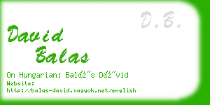 david balas business card